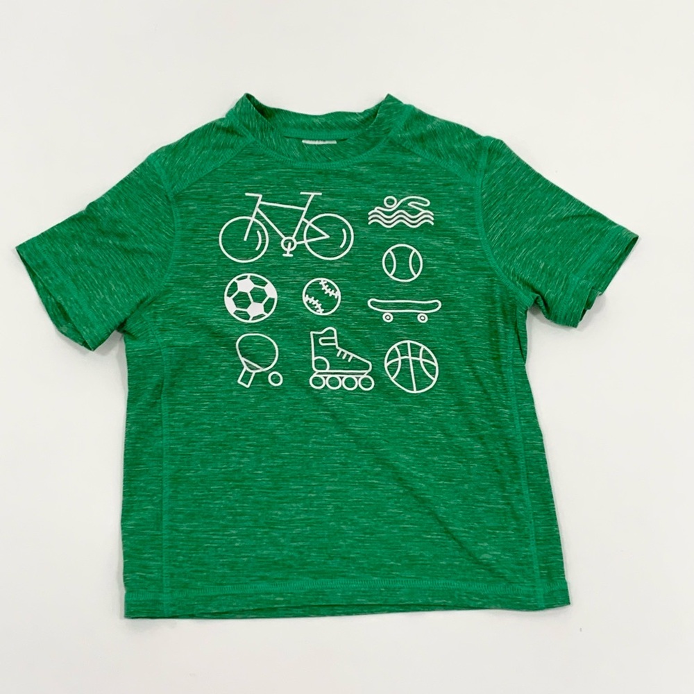 Hanna Andersson T-Shirt Tee Boys 3T 90 Green Sports Crew Neck Quick Dry